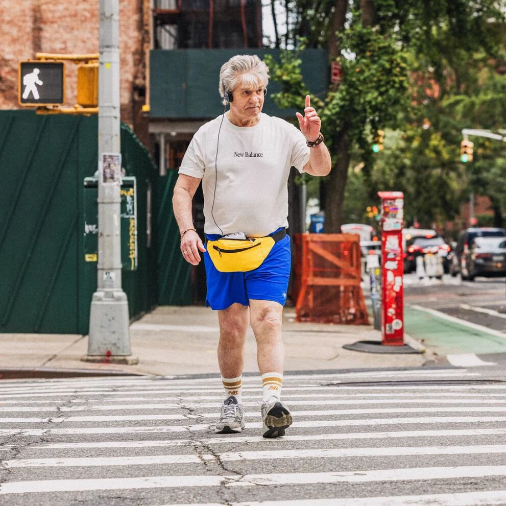 Man walking on a crosswalk 
